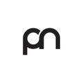 P N lowercase letter  lgo design vector Royalty Free Stock Photo