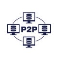 p2p network, peer to peer connection icon