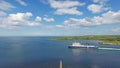 Larne Harbour car ferry Ballylumford power station Royalty Free Stock Photo