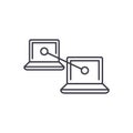 P2p communication line icon concept. P2p communication vector linear illustration, symbol, sign Royalty Free Stock Photo