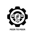 P2P icon. Peer to peer connection isolated on background.