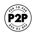 P2P Peer-to-peer networking - distributed application architecture that partitions tasks or workloads between peers, acronym text