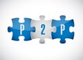 P2p puzzle pieces illustration design