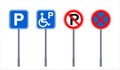 Parking traffic and disabled parking sign. Royalty Free Stock Photo