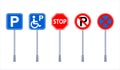 Set of Stop street icon collection. Royalty Free Stock Photo