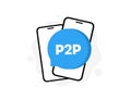 P2P peer loan platform online borrowing connects digital finance users through secure transfer and payment transactions Royalty Free Stock Photo