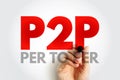 P2P Peer-to-peer networking - distributed application architecture that partitions tasks or workloads between peers, acronym text