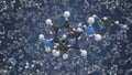 P-phenylenediamine molecule made with balls, isolated molecular model. Looping 3D animation or motion background