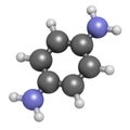 p-Phenylenediamine (PPD) hair dye molecule. Also precursor in polymer synthesis. Known contact allergen, possibly carcinogenic