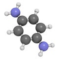 p-Phenylenediamine (PPD) hair dye molecule. Also precursor in polymer synthesis. Known contact allergen, possibly carcinogenic