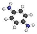 p-Phenylenediamine (PPD) hair dye molecule. Also precursor in polymer synthesis. Known contact allergen, possibly carcinogenic