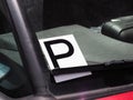 P plate sticker Royalty Free Stock Photo