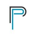 P, pp, pr initials line art geometric company logo