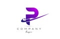 P purple alphabet letter logo with double swoosh. Corporate creative template design for business and company Royalty Free Stock Photo