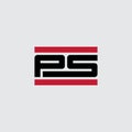 P and S - monogram or logotype for a tech startup. P5 - vector design element or icon. T-shirt print. PS - initials or logo