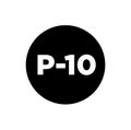 P 10 vector graphic icon. P10 name monogram Royalty Free Stock Photo