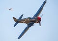 P-40 Warhawk Aircraft in Aerial Combat Royalty Free Stock Photo