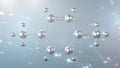 p-xylene molecular structure, 3d model molecule, para-xylene, structural chemical formula view from a microscope