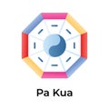 Pa Kua Mirror icon design, ready to use vector editable style