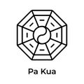 Pa Kua Mirror icon design, ready to use vector editable style