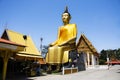 Pa Lelai buddha statue or Buddha receiving food offerings from elephant monkey for thai people respect praying at Wat See Roy or