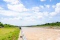Pa Sak Jolasid to prevent flooding Drainage of the dam with Fisherman Royalty Free Stock Photo
