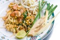 Paad Thai, NativeThai style of fried noodle Royalty Free Stock Photo
