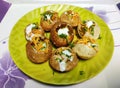 Paani puri on a plate