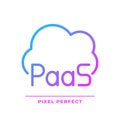 PaaS cloud computing pixel perfect gradient linear vector icon Royalty Free Stock Photo