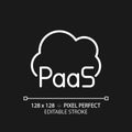 PaaS cloud computing pixel perfect white linear icon for dark theme Royalty Free Stock Photo