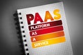 PAAS - Platform as a service acronym on notepad, technology concept background Royalty Free Stock Photo