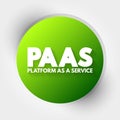 PAAS - Platform as a service acronym, technology concept background Royalty Free Stock Photo