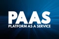 PAAS - Platform as a service acronym, technology concept background Royalty Free Stock Photo