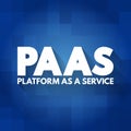 PAAS - Platform as a service acronym, technology concept background Royalty Free Stock Photo