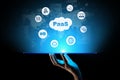 PaaS - Platform as a service, Internet technology and development concept.