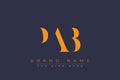 PAB abstract letter logo design Royalty Free Stock Photo
