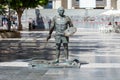 Pablo Ruiz monument in city center in Torremolinos, Spain on July 16, 2023