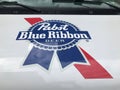 Pabst Blue Ribbon Beer Logo on Delivery Truck