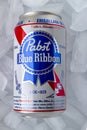 A Pabst Blue Ribbon on ice