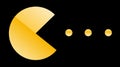 Pac man eating yellow balls Royalty Free Stock Photo