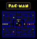 Pac-man screen retro game editorial