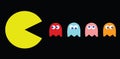 Pac-Man vector illustration, retro game characters