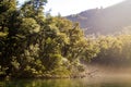 Paceful lake and mountains during sunset in Patagonia Argentina Royalty Free Stock Photo