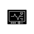 Pacemaker black icon, vector sign on isolated background. Pacemaker concept symbol, illustration