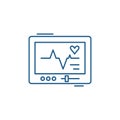 Pacemaker line icon concept. Pacemaker flat vector symbol, sign, outline illustration.