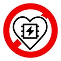 No pacemaker symbol sign