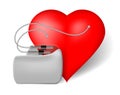 Pacemaker and red heart Royalty Free Stock Photo