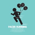 Pacer Running With Balloons Symbol Royalty Free Stock Photo