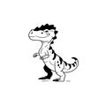 Pachycephalosaurus. Pachycephalosaurus simple black and white line art vector logo Royalty Free Stock Photo