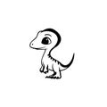 Pachycephalosaurus. Pachycephalosaurus simple black and white line art vector logo Royalty Free Stock Photo